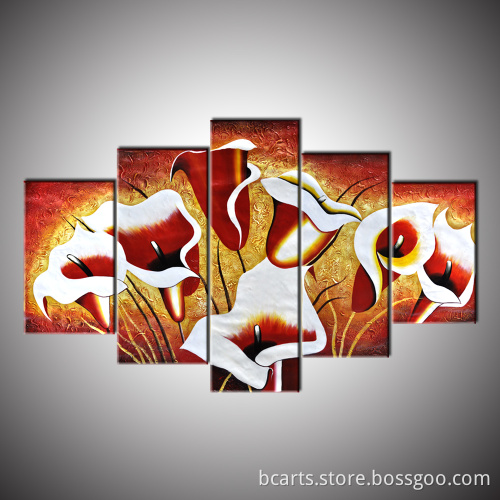 Cheap china factory price mass production decoration oil paintings beautiful flower